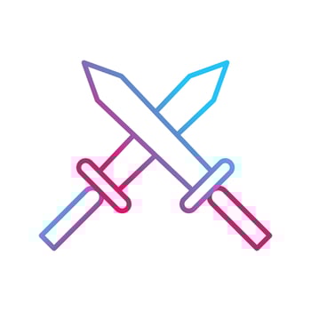 Unique Two Swords Vector Icon