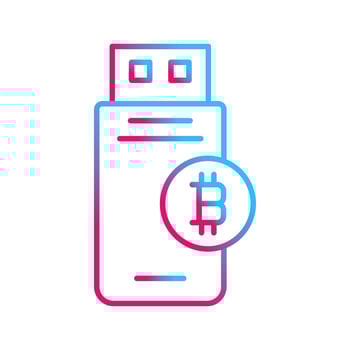 Bitcoin Usb Device Vector Icon