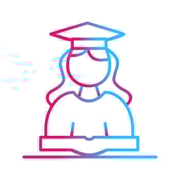 Unique Female Student Vector Icon