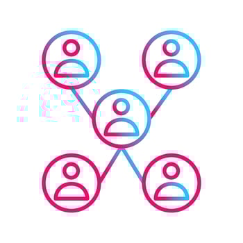Unique Company Network Vector Icon