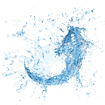 3d clear blue water scattered around, water splash transparent isolated. 3d render illustration png