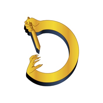 D letter logo for Demons - Demons hunter concept vector