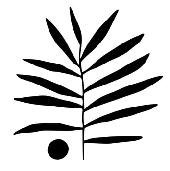 Black and white vector of plants , trees and foliage