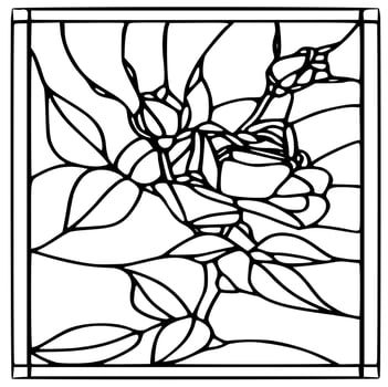 Black and white stained glass template and patterns vector