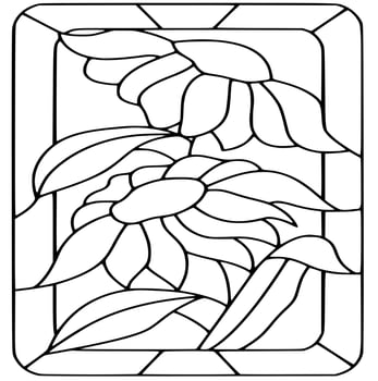 Black and white stained glass template and patterns vector