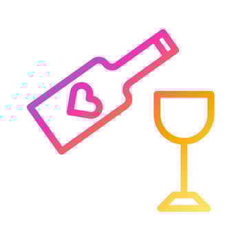 wine icon gradient style valentine illustration vector element and symbol perfect.