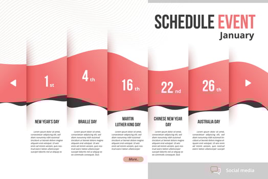 Upcoming daily event schedule flyer poster template. vector