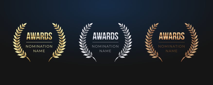 Award winner, 2nd, 3rd place banner. vector
