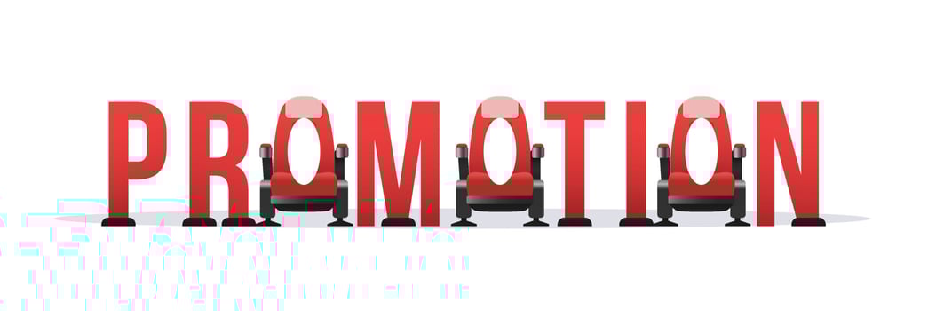 Cinema seat with typelogo promotion. vector