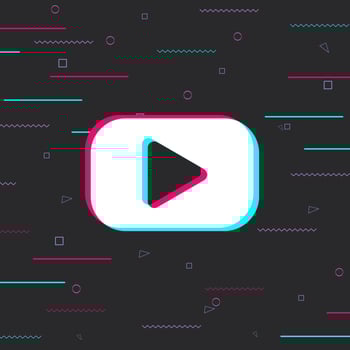 Video viewing. Online streaming. Background in the style of social networks and a person in them. Vector illustration