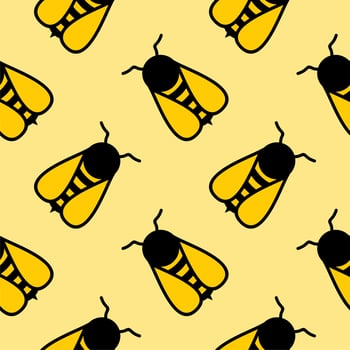 honey bee seamless pattern vector