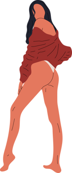 Young beautiful slim woman in underwear in full growth posing isolated background. png