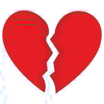 Broken Heart which can easily edit or modify vector