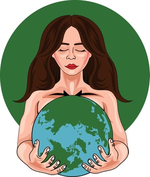 Earth mother vector illustration on background