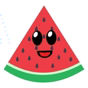 Cute water melon logo icon design vector