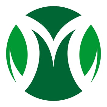 Green M lettermark logo icon vector template.