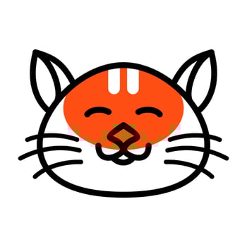 Cute cat face lineart icon design vector