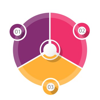 Infographic with 3 steps, process or options. png