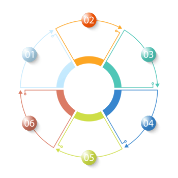 Infographic with 6 steps, process or options. png