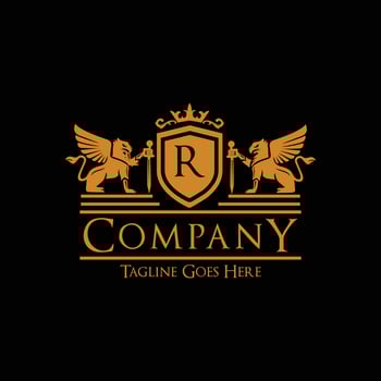 Royal Griffin Heraldic Logos vector