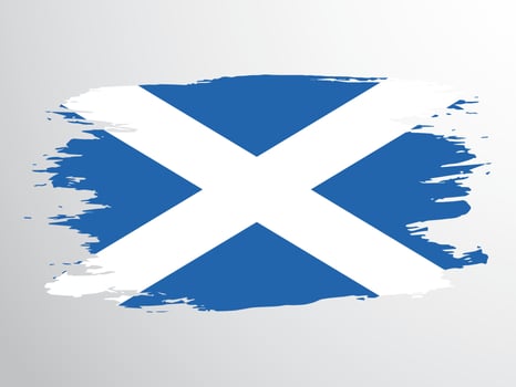 Vector flag of Scotland drawn with a brush