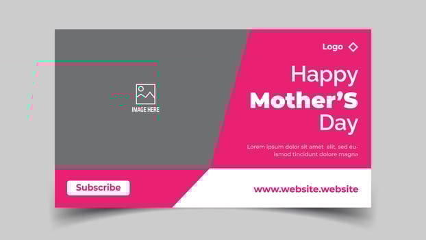 Happy Mother's Day YouTube Thumbnail Design vector