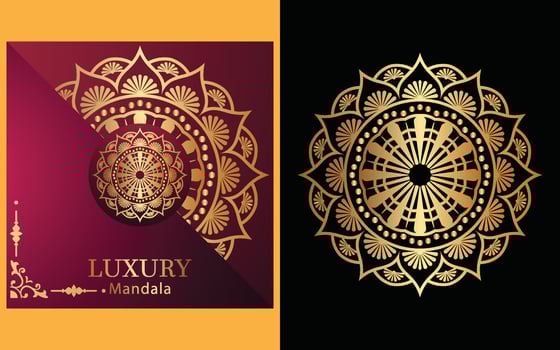 luxury ornamental mandala design background in gold color for yourself vector