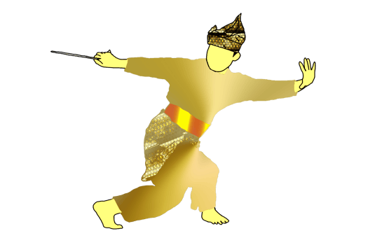 warrior movement pattern with weapon Malay traditional weapon call KERIS png