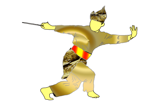 warrior movement pattern with weapon Malay traditional weapon call KERIS png