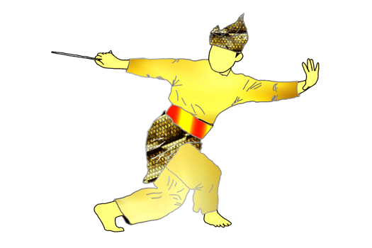 warrior movement pattern with weapon Malay traditional weapon call KERIS png