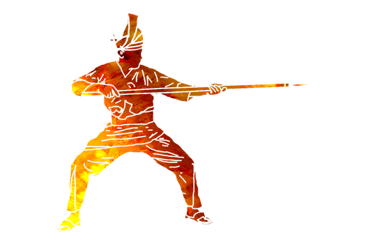 Icon National Nusantara warrior movement pattern with hold spear png