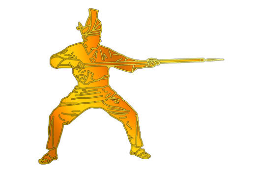 icon Malay Nusantara warrior movement pattern with hold spear png