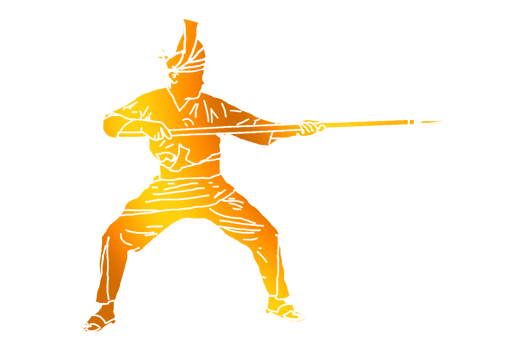 Icon National Nusantara warrior movement pattern with hold spear png