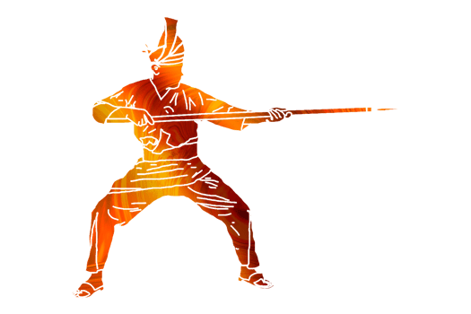 Icon National Nusantara warrior movement pattern with hold spear png