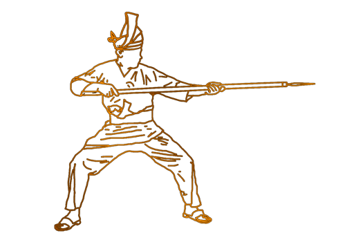 Icon National Nusantara warrior movement pattern with hold spear png