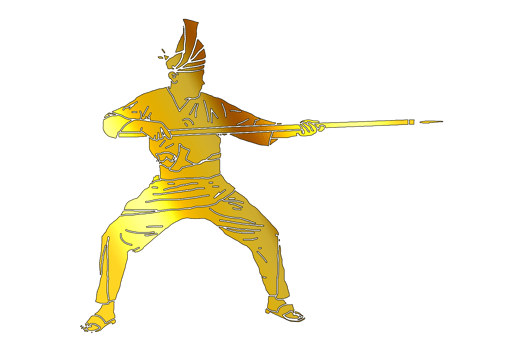 icon Nusantara warrior movement pattern with hold spear png