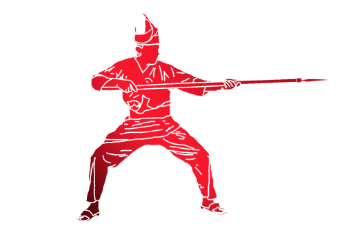 icon Nusantara warrior movement pattern with hold spear png