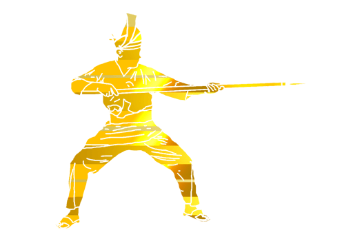 icon Nusantara warrior movement pattern with hold spear png