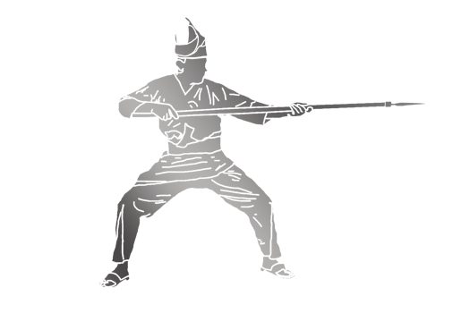 icon Nusantara warrior movement pattern with hold spear png