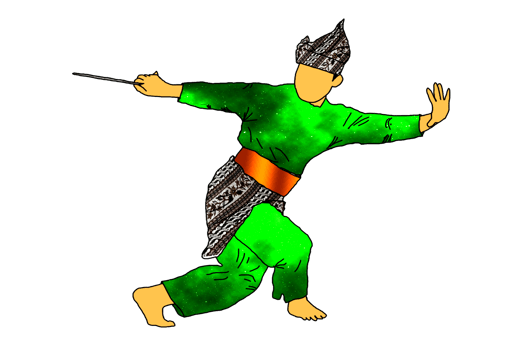 Nusantara warrior movement with Nusantara traditional weapon call KERIS png