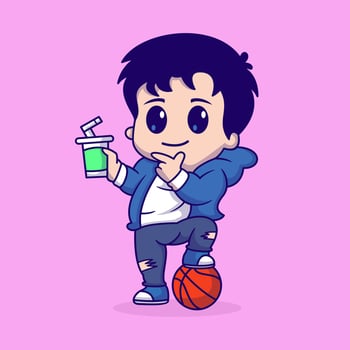 Cute Boy In Style Illustration vector