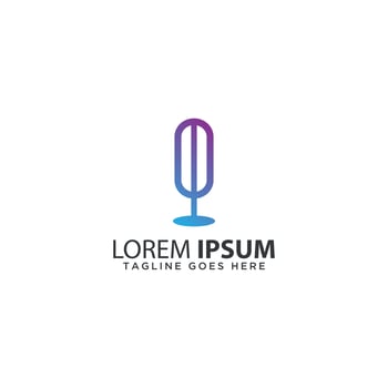 Microphone icon logo vector template. Podcast logo design.