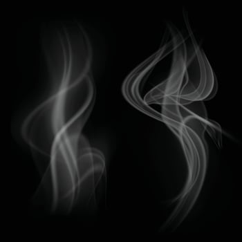 Flowing smoke on black background vector