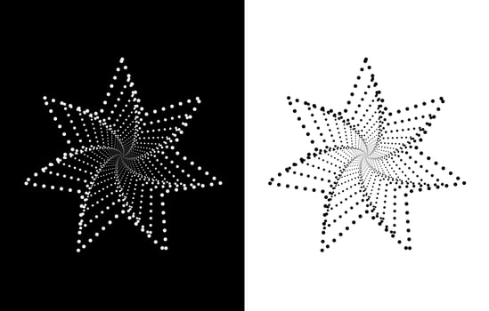 Circle halftone free, Monocromy Star halftone effect vector free, Abstract dotted circles