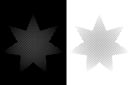 Circle halftone free, Monocromy Star halftone effect vector free, Abstract dotted circles