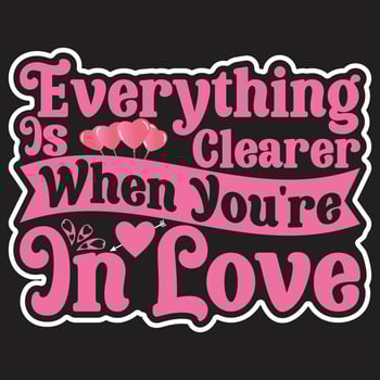 Happy valentines day typography lettering romantic lettering of love tshirt vector