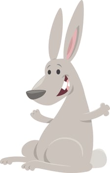happy rabbit or bunny cartoon animal character vector