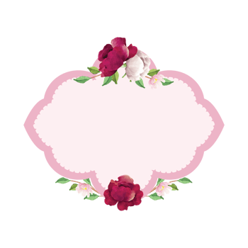 Peonies Flower Frame png