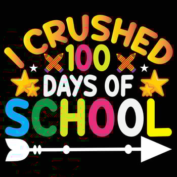 100 days of school lettering typography t shirt design or Calligraphic 100 days of school background vector