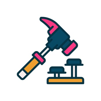 hammer icon for your website, mobile, presentation, and logo design. vector